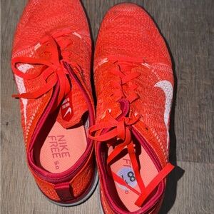 Nike Free 5.0 Women's Vibrant Red and White Sneakers